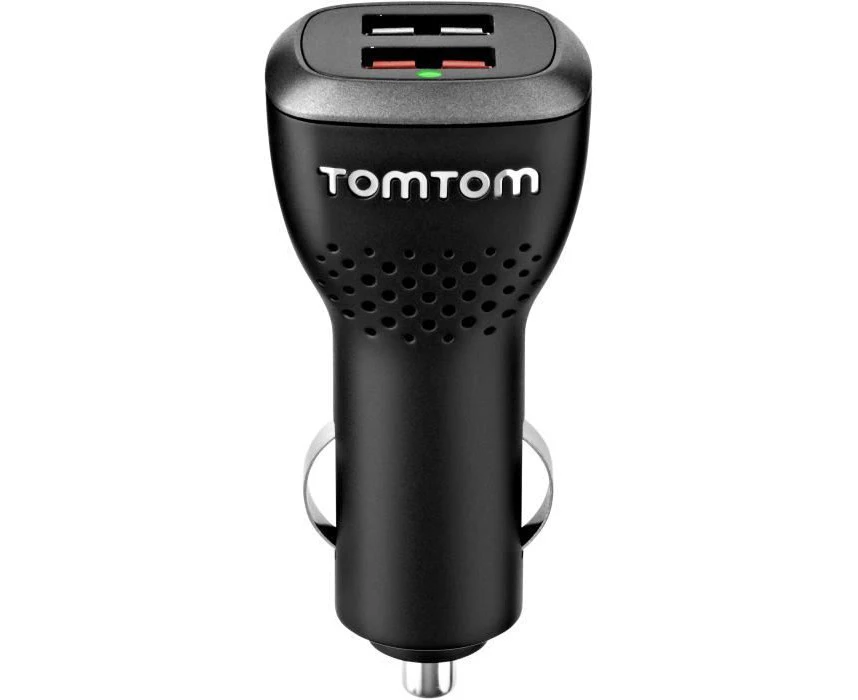 TomTom High Speed Dual Car Charger, 2.4A per port for all TomTom Sat Navs and any other devices that charge with USB such as Smartphones or Tablets (e.g. i