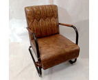 Drava Leather & Iron Accent Chair