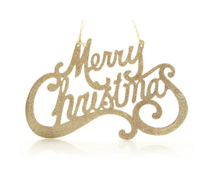 Champagne Merry Christmas Plaque