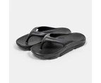 Freeworld Unisex Bio Thongs Arch Support Ultra-Soft Comfort Recovery Sandals - Black