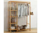 Concise Wooden Clothes Garment Hanging Stand Shoe Rack Display Storage Shelf