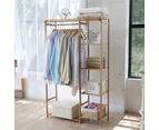 Concise Wooden Clothes Garment Hanging Stand Shoe Rack Display Storage Shelf