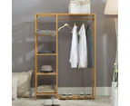 Concise Wooden Clothes Garment Hanging Stand Shoe Rack Display Storage Shelf