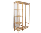 Concise Wooden Clothes Garment Hanging Stand Shoe Rack Display Storage Shelf