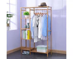 Concise Wooden Clothes Garment Hanging Stand Shoe Rack Display Storage Shelf