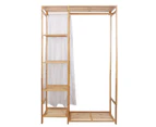 Concise Wooden Clothes Garment Hanging Stand Shoe Rack Display Storage Shelf