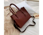 Stone Pattern Shoulder Bag Women Travel Bags Pu Leather Pu Bag Female Luxury Handbags Women Bags (red)