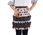 Kitchen Farm Hen Print Two-row Chicken Egg Collecting Gathering Apron Pocket-8#