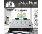 KING SINGLE Mattress - Super Firm Mattress Back Support Extra Firm Pocket Spring