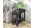 Heavy Duty Modern Wood Narrow Side Table Nightstand Sofa Table for Bedroom Black