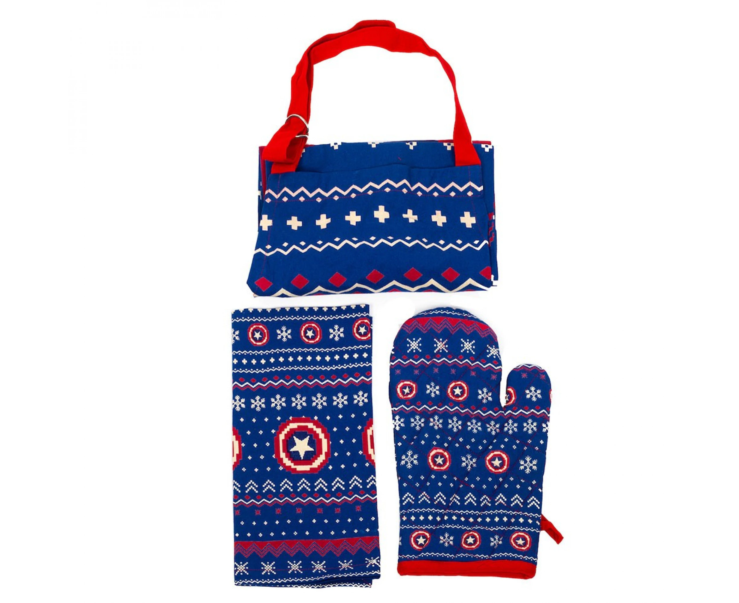 Marvel Captain America Apron, Towel & Mitt 3-Piece Kitchen Set