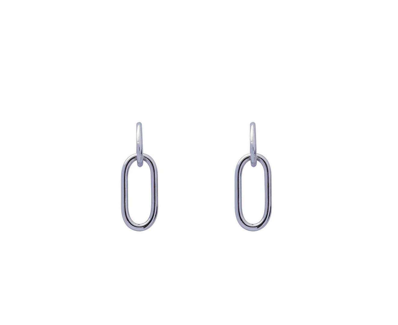 Fashion Silver Jewelry Rectangle Hoops Rings Studs Earrings For Women Girls Dressing