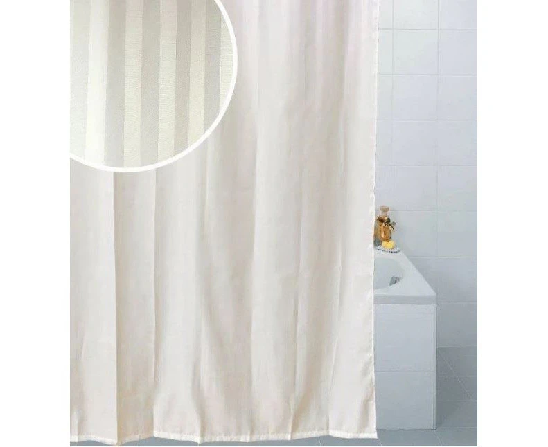 Blue Canyon Satin Stripe Design Polyester Shower Curtain (White) - ST1029