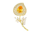 Women's Leaf Brooch Pin Coat Bouquet Party Daily Accessory - Glod