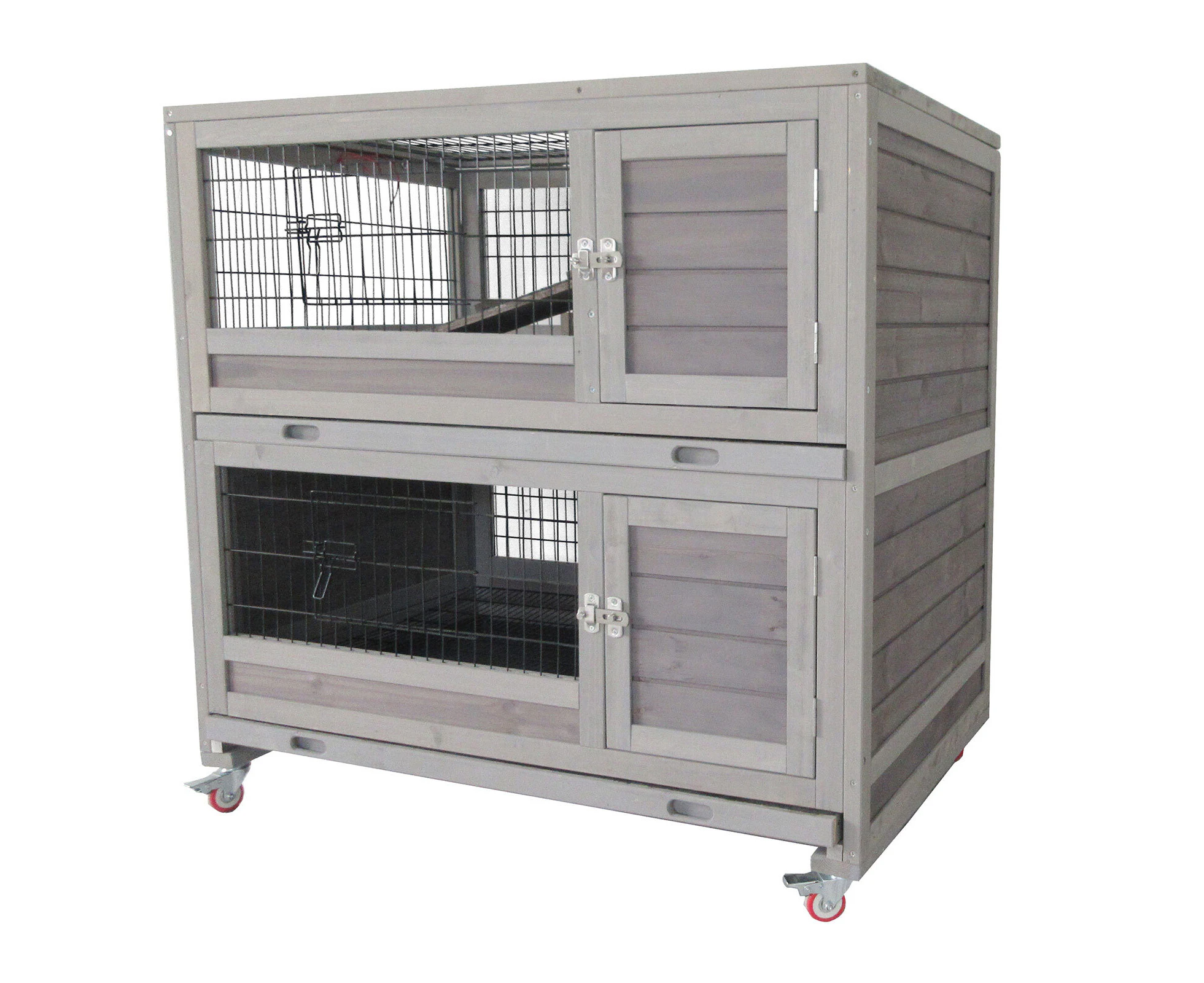 Flyline Extra Wide Rabbit Condo Hutch Guinea Pig Cage with Top View Window