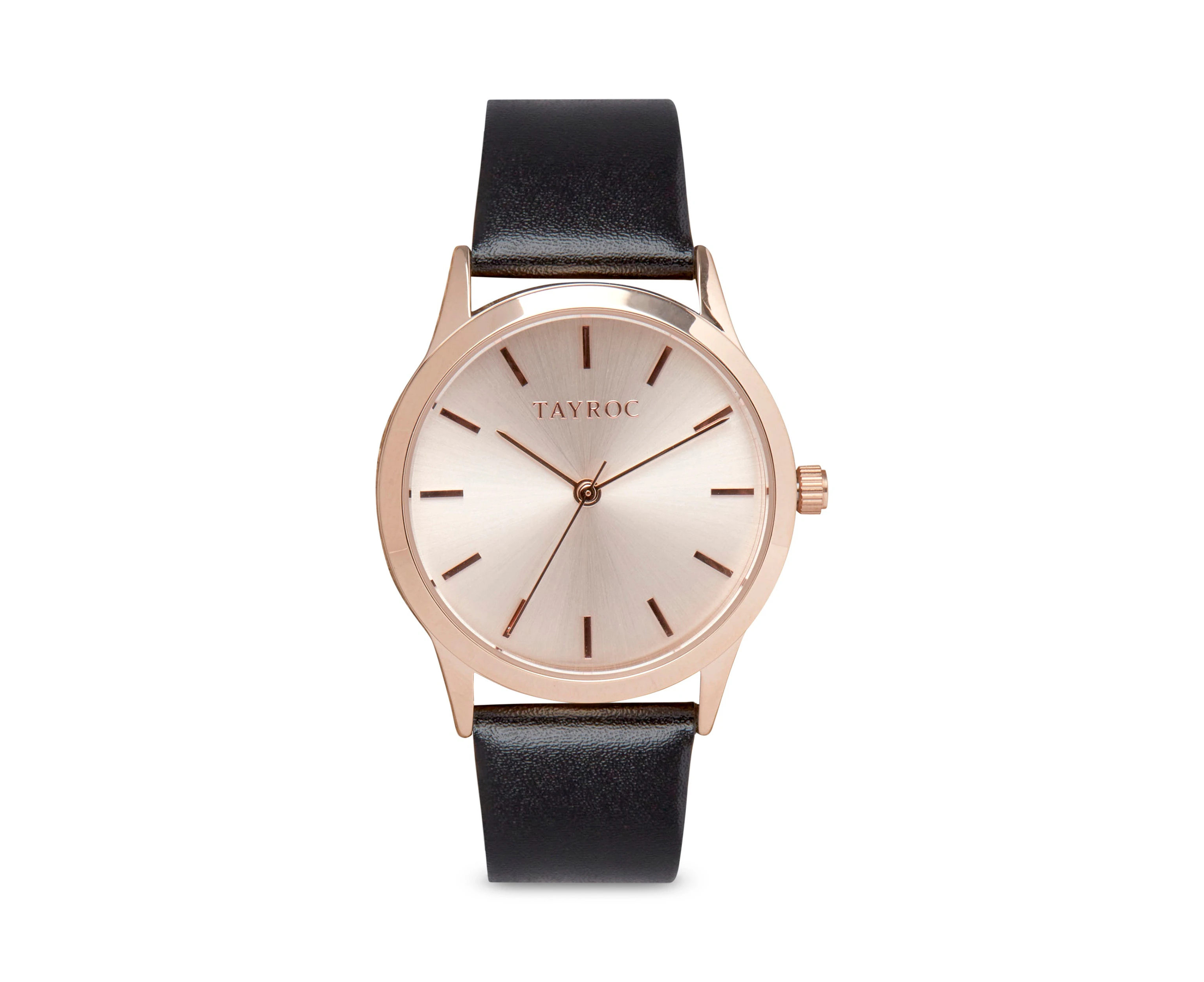 Tayroc Betty Rose Black Watch Rose Gold IPRG Plated, 34mm Alloy