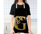 Golden Letter Alphabet Pattern Kitchen Apron Sleeveless Cooking Cleaning Tools-Z