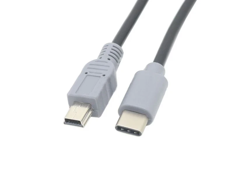 USB Type-C Male to Mini USB Male Adapter Cable USB-C OTG Data Sync Power Supply Charger Cord 25CM 1M - 100CM