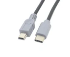 USB Type-C Male to Mini USB Male Adapter Cable USB-C OTG Data Sync Power Supply Charger Cord 25CM 1M - 100CM