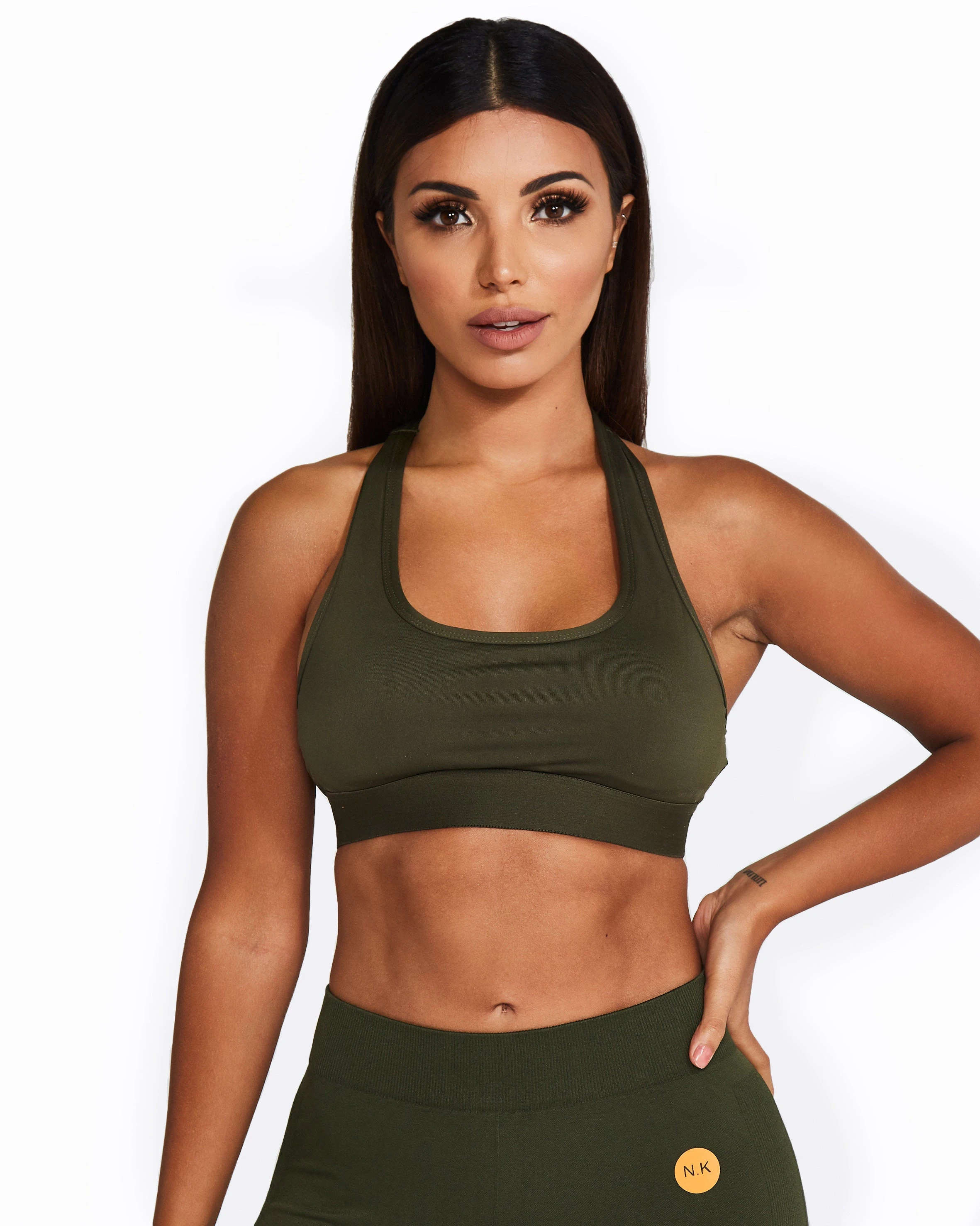 Racerback Crop Top - Khaki