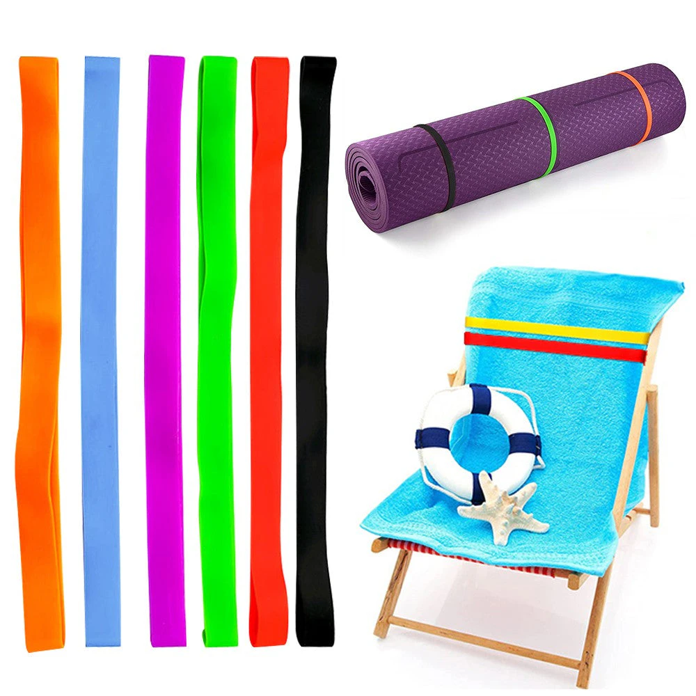 6 Colors Windproof Beach Chair Clips Bands Set Beach Chair Towel Strap Large