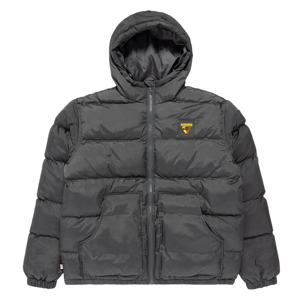 Hawthorn Hawks Mens Hooded Puffa Jacket