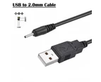 USB 2.0 Type-A Male to DC 2.0 x 0.6mm 5V DC Barrel Jack Power Adapter Connector Charging Cable