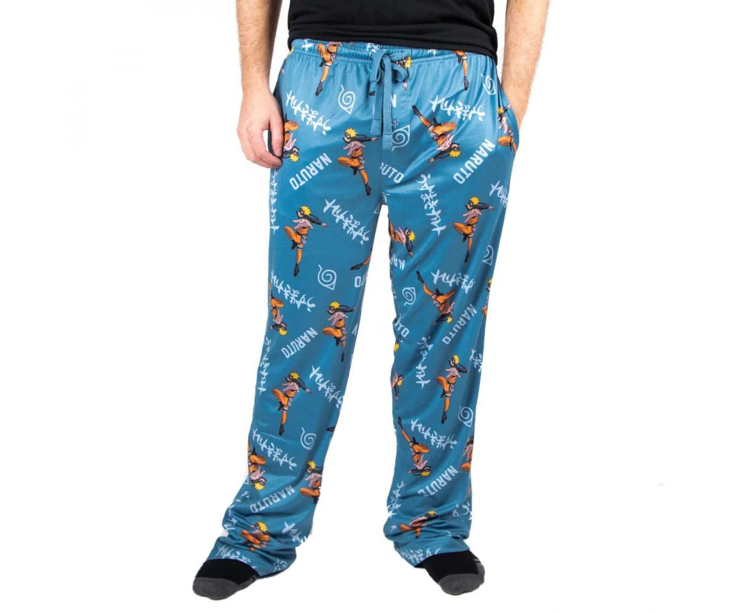 Naruto Character and Text All Over Print Sleep Pants