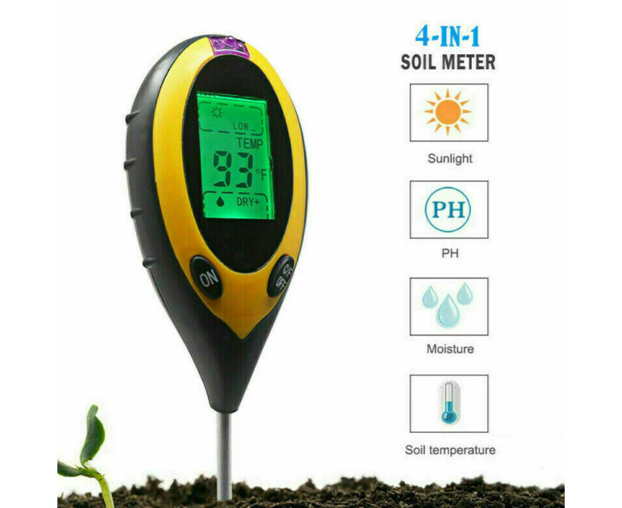 4 in 1 Soil PH Tester Moisture Sunlight Light Test Meter for Garden Plant Lawns