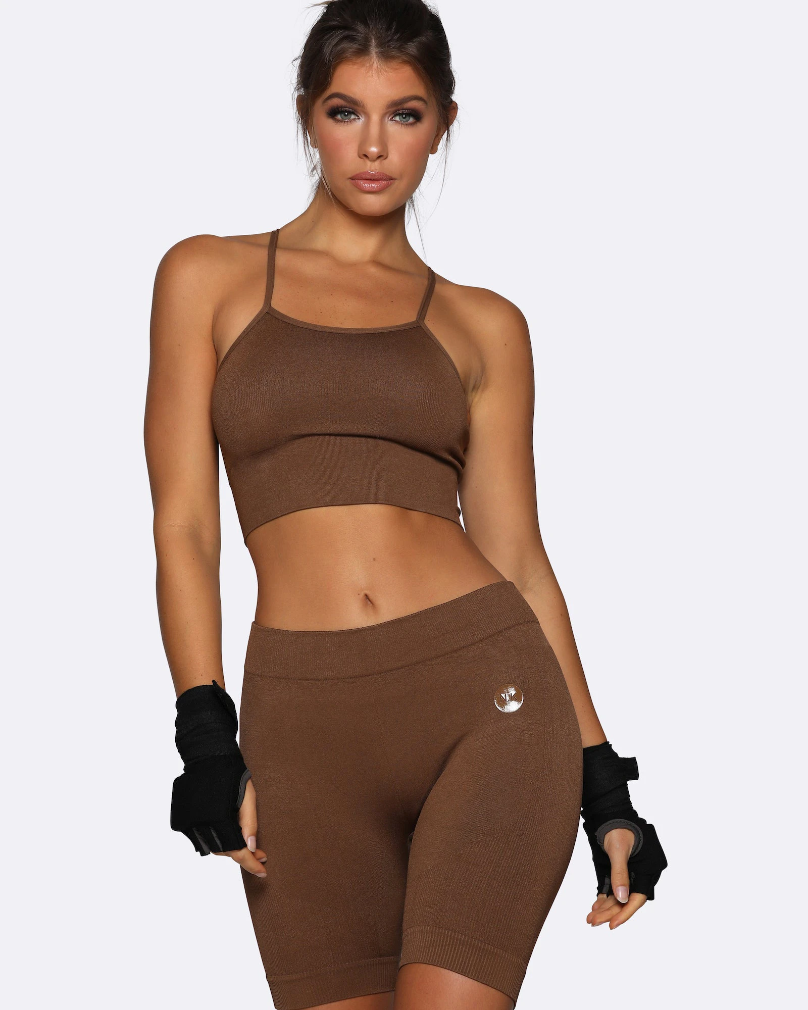 Women's Bike Shorts Seamless Brown