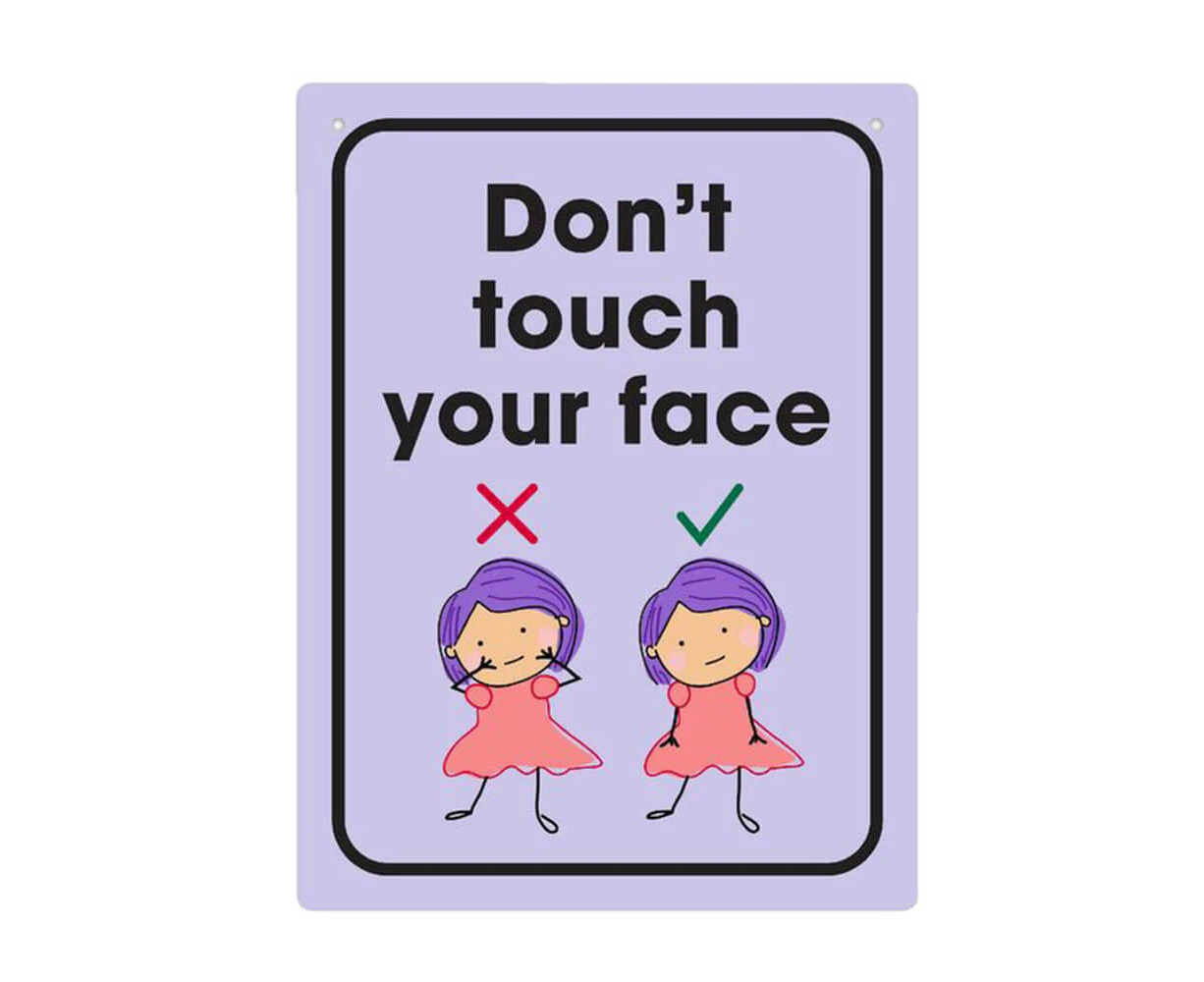 Durus Don't Touch Your Face Wall Sign 225 x 300mm - Excellent Condition