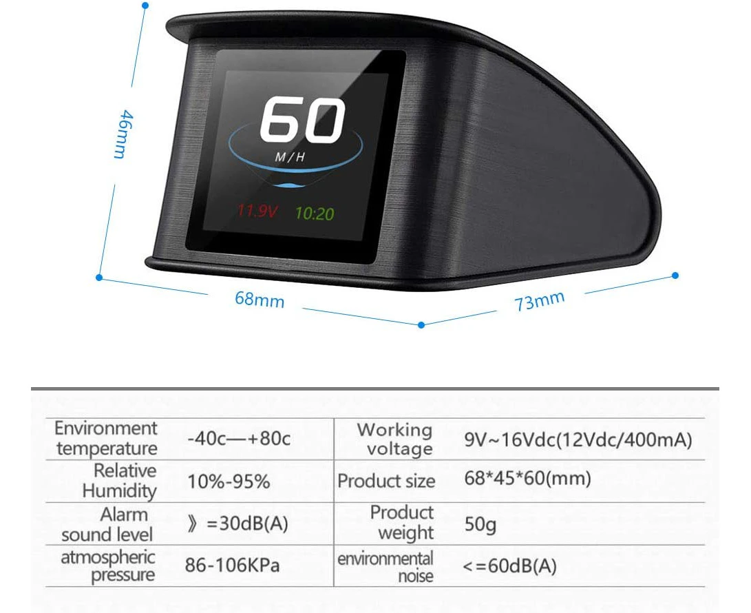 Car HUD Speedometer-Universal MPH/KM Windshield Display-Digital Speedometer-GPS Speed ​​Detector-Speed ​​Alert