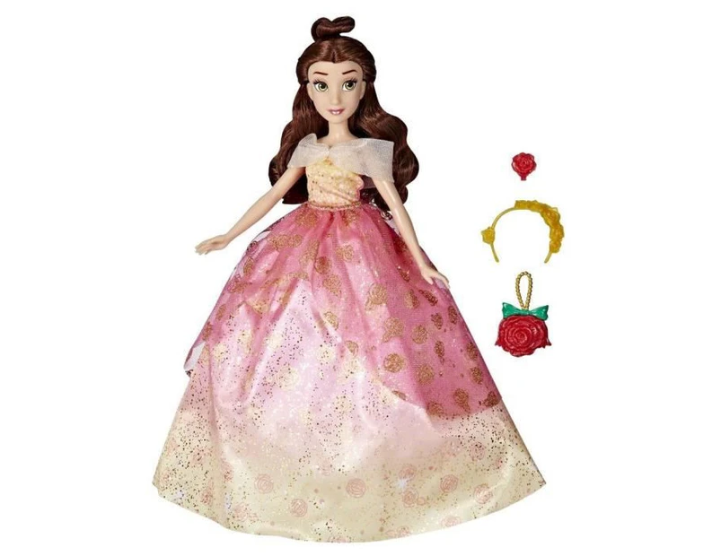 Hasbro Disney Princess Life Doll Mannequin Belle, 10 Combinations of Outfits, from 3 Years, F4625 Multi-Coloured Includes Doll, Dress, 2 Skirts, Tiara, Pin