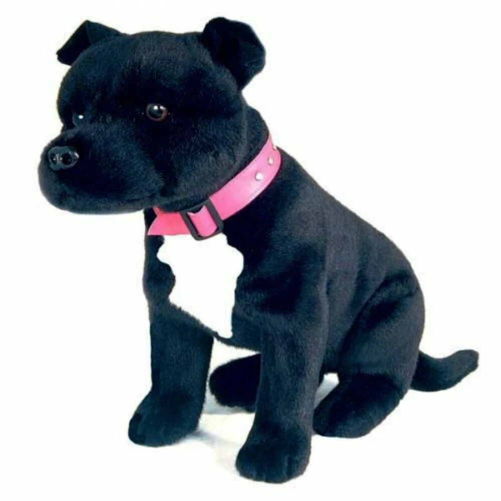 Bocchetta Plush Toys DJ Black Staffy Staffordshire Bull Terrier Dog Staffie