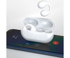 Wireless Bluetooth Headphones Ear Clip Bone Conduction Earphones Sports Earbuds White