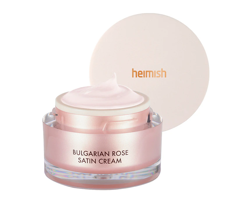 Heimish Bulgarian Rose Satin Cream 55ml - Niacinamide Anti-Wrinkle Brightening Moisturiser + Face Sheet Mask