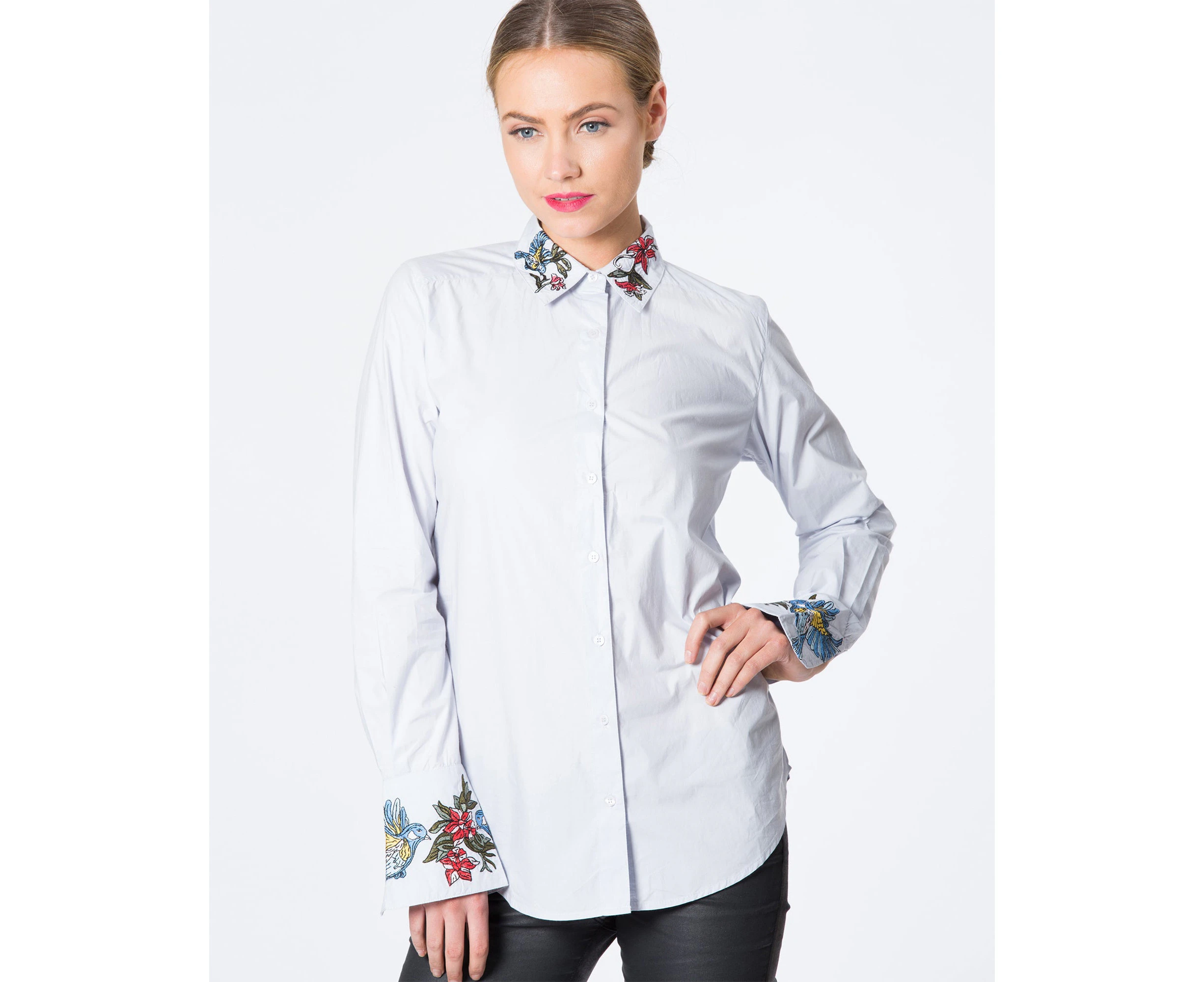 Siyona Bell Sleeve Shirt - Light Blue