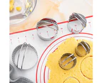5Pcs/Set Stainless Steel Round Wavy Edges Biscuit Cookie Cutter Caking Mold