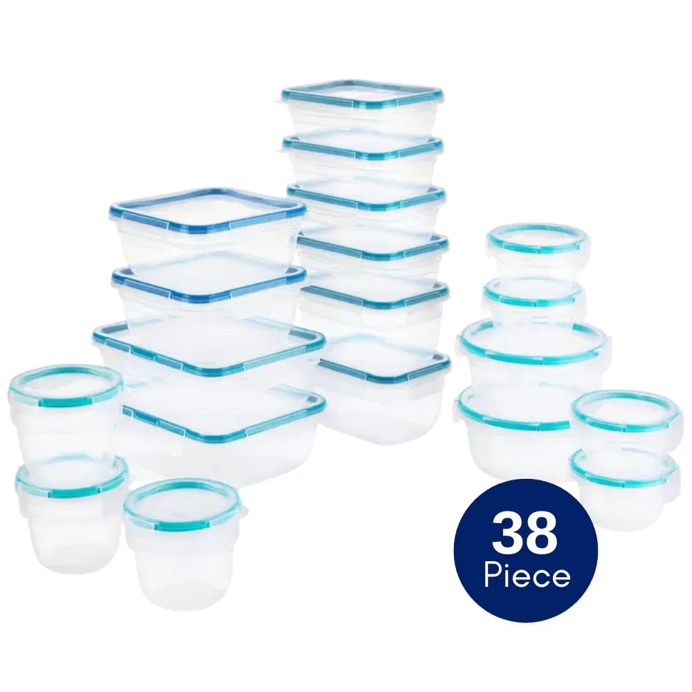 38 Piece Food Storage Containers Airtight Stackable Freezer Microwave Safe Snapw