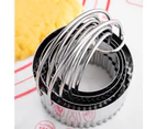 5Pcs/Set Stainless Steel Round Wavy Edges Biscuit Cookie Cutter Caking Mold