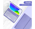 Built-in Storage Pen Tray Ipad Case with Keyboard & Mouse - Purple B