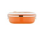 1/2 Layer Rectangle Stainless Steel Thermal Lunch Box Food Storage Container-Orange - Orange