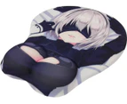 BETOMSPS Computer Mouse Mat Gaming Mouse Pad Anime Ergonomic Cute Mouse Pad with Gel Wrist Support, Non Slip Mouse Pad (Black)