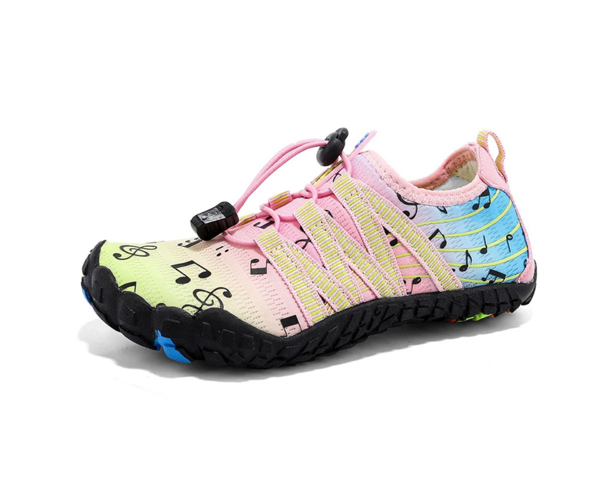 JACK'S AQUA SPORTS Kids Water Shoes Barefoot Quick Dry Aqua Sports Shoes Boys Girls (Music Printed) - Pink