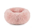 Dog Cat Pet Calming Bed Warm Soft Plush Round Nest Comfy Sleeping Kennel Cave AU - Pink