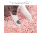 Dog Cat Pet Calming Bed Warm Soft Plush Round Nest Comfy Sleeping Kennel Cave AU - Pink