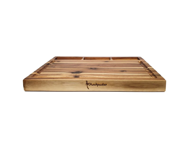 Woodpecker Rectangular Acacia Board with Built-in Bowls 48 x 35 x 3cm