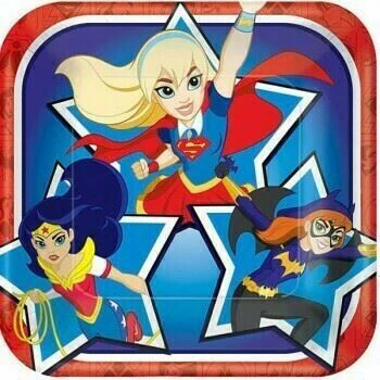 DC Superhero Girls 17cm 8 Pack Square Plate