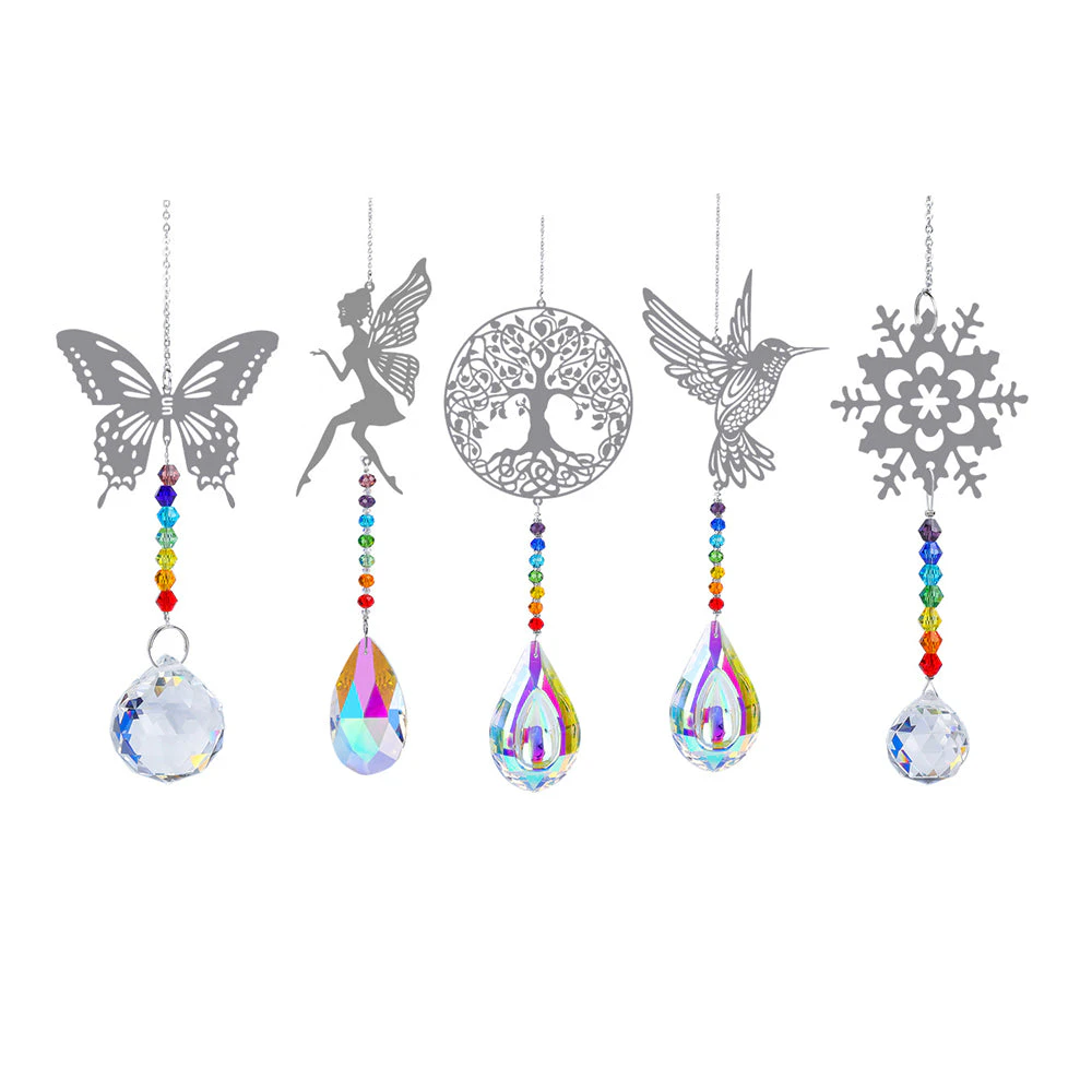 5Pcs Artificial Crystal Prism Suncatcher Rainbow Makers