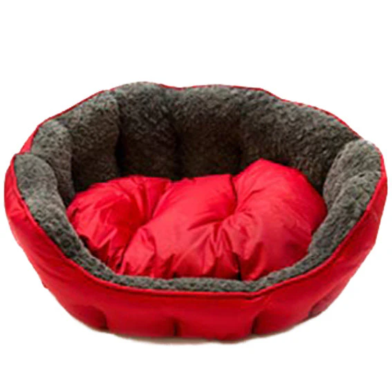 Dog Bed Cat Pet Beds Reversible Bedding Luxury Puppy Soft Waterproof Large Red - Deep Red